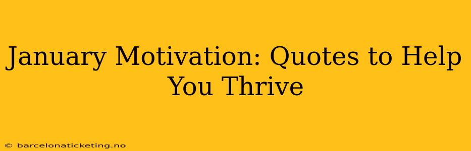 January Motivation: Quotes to Help You Thrive