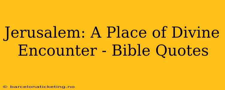 Jerusalem: A Place of Divine Encounter - Bible Quotes