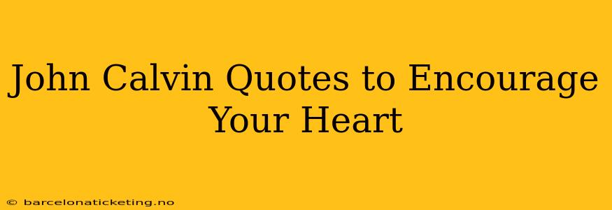 John Calvin Quotes to Encourage Your Heart