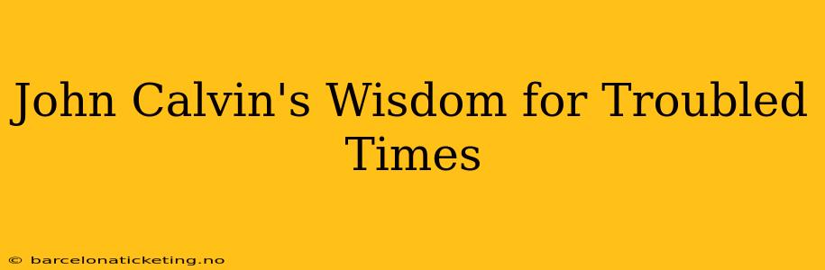 John Calvin's Wisdom for Troubled Times