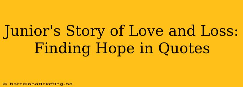 Junior's Story of Love and Loss: Finding Hope in Quotes