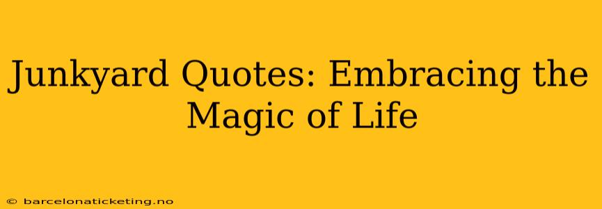 Junkyard Quotes: Embracing the Magic of Life