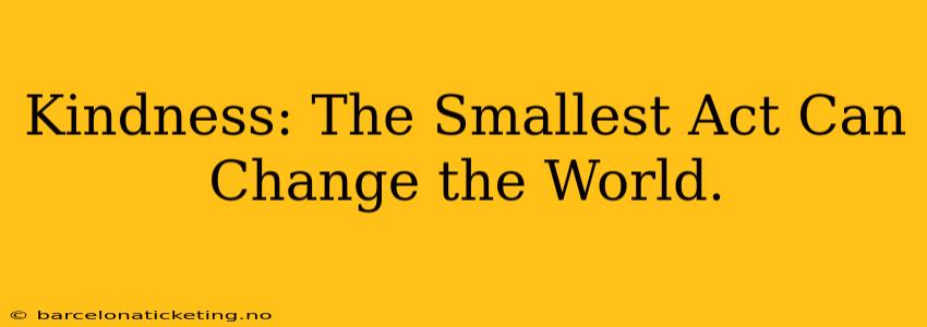 Kindness: The Smallest Act Can Change the World.