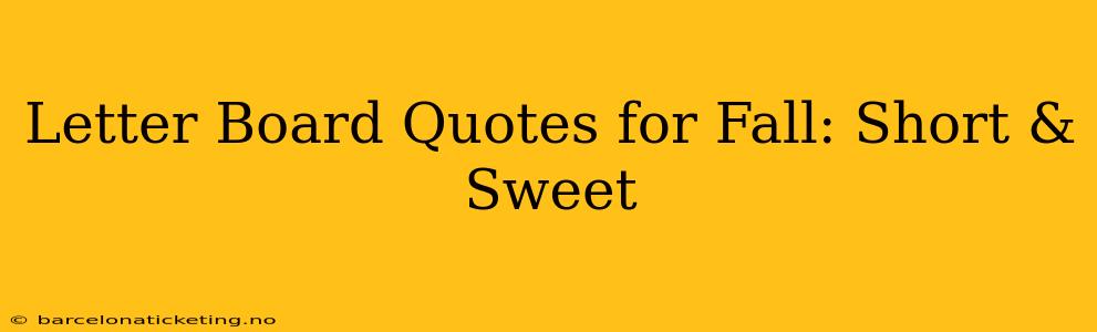 Letter Board Quotes for Fall: Short & Sweet
