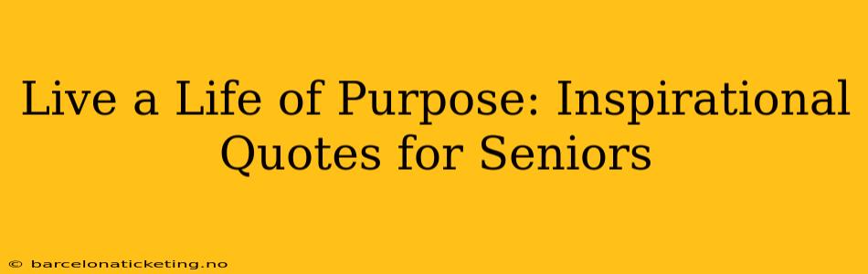 Live a Life of Purpose: Inspirational Quotes for Seniors