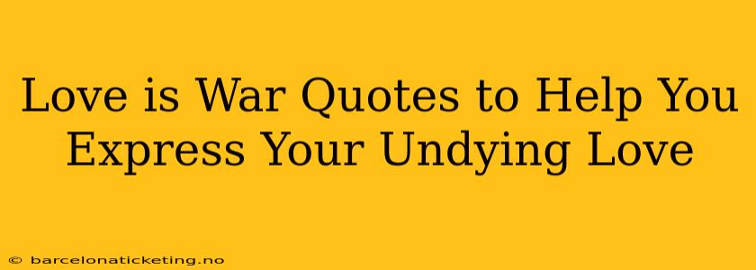 Love is War Quotes to Help You Express Your Undying Love