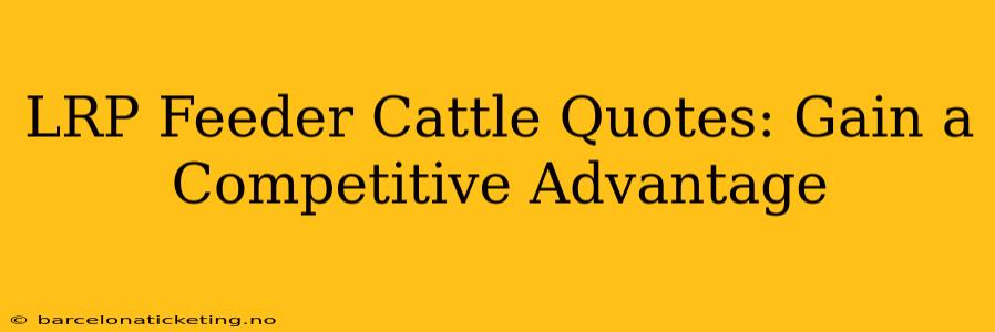 LRP Feeder Cattle Quotes: Gain a Competitive Advantage