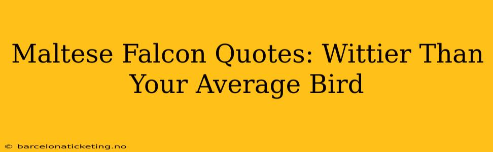 Maltese Falcon Quotes: Wittier Than Your Average Bird