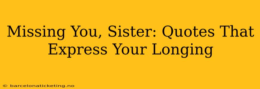 Missing You, Sister: Quotes That Express Your Longing