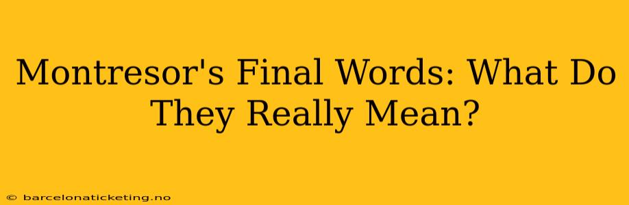 Montresor's Final Words: What Do They Really Mean?