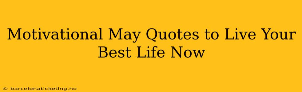 Motivational May Quotes to Live Your Best Life Now