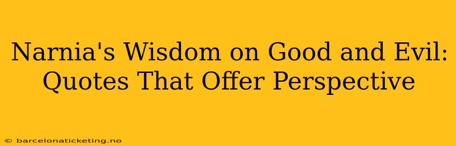 Narnia's Wisdom on Good and Evil: Quotes That Offer Perspective