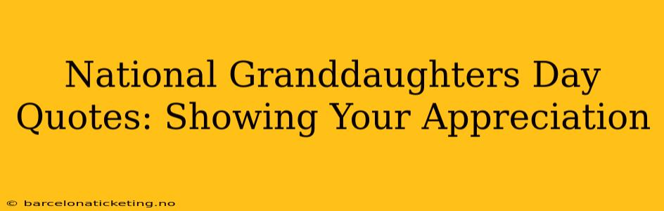 National Granddaughters Day Quotes: Showing Your Appreciation