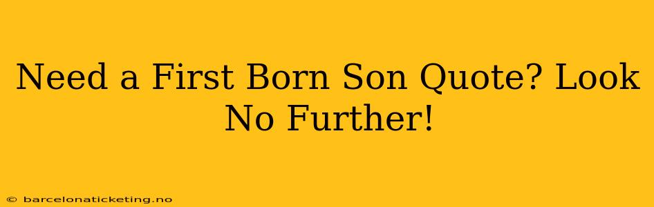 Need a First Born Son Quote? Look No Further!