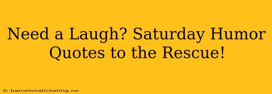 Need a Laugh? Saturday Humor Quotes to the Rescue!