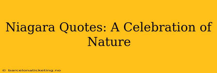 Niagara Quotes: A Celebration of Nature