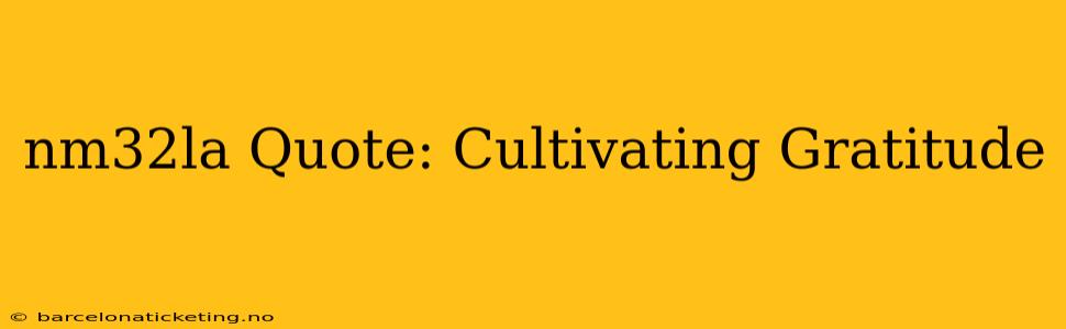 nm32la Quote: Cultivating Gratitude