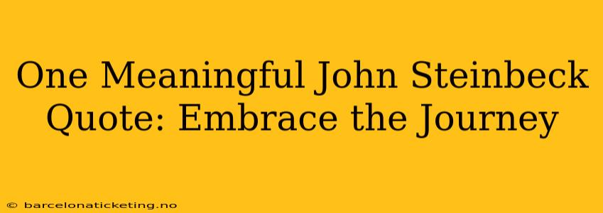 One Meaningful John Steinbeck Quote: Embrace the Journey