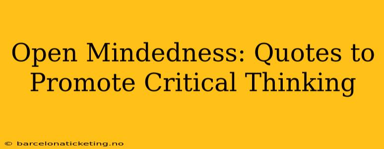 Open Mindedness: Quotes to Promote Critical Thinking