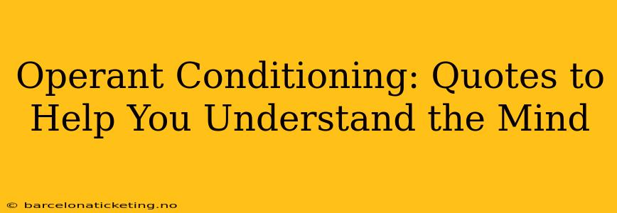 Operant Conditioning: Quotes to Help You Understand the Mind