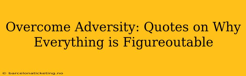 Overcome Adversity: Quotes on Why Everything is Figureoutable