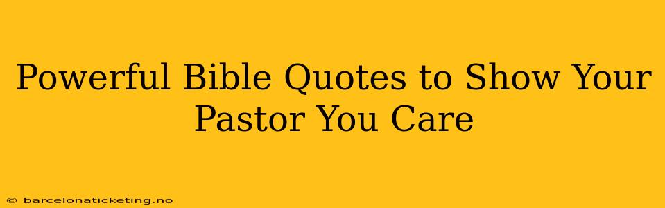 Powerful Bible Quotes to Show Your Pastor You Care