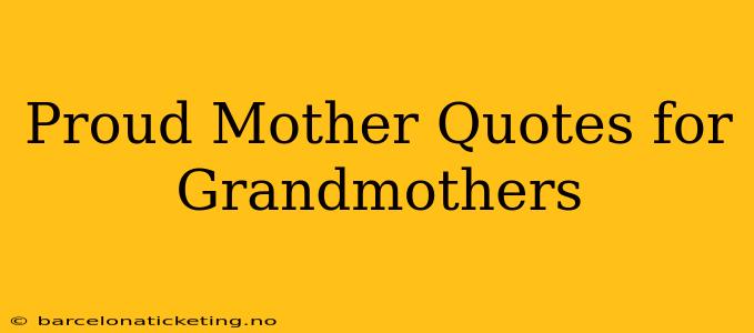 Proud Mother Quotes for Grandmothers