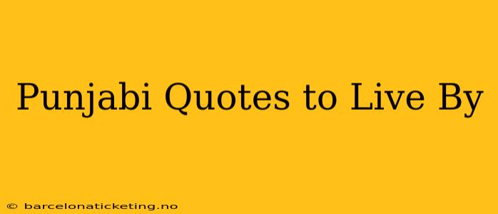 Punjabi Quotes to Live By