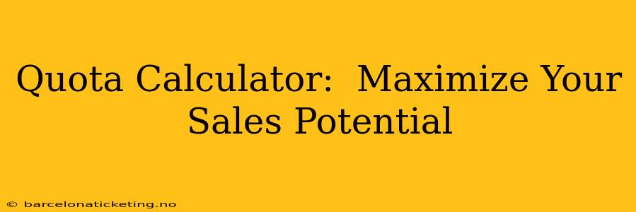 Quota Calculator:  Maximize Your Sales Potential