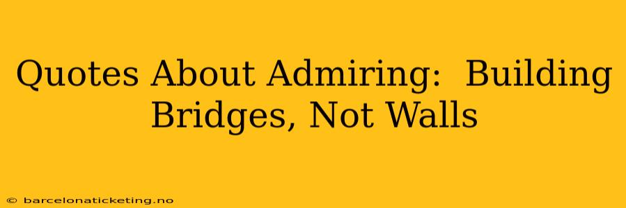 Quotes About Admiring:  Building Bridges, Not Walls