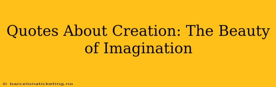 Quotes About Creation: The Beauty of Imagination