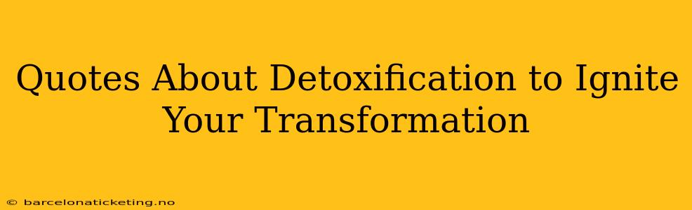 Quotes About Detoxification to Ignite Your Transformation