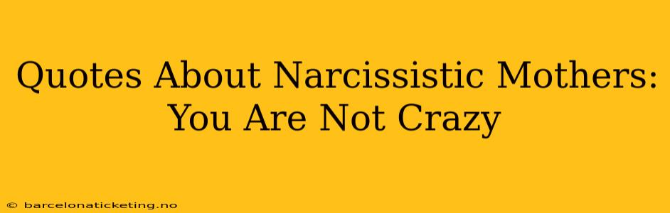 Quotes About Narcissistic Mothers: You Are Not Crazy