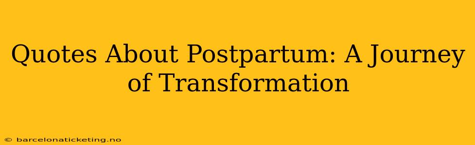 Quotes About Postpartum: A Journey of Transformation