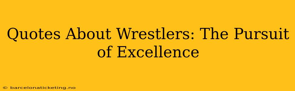 Quotes About Wrestlers: The Pursuit of Excellence