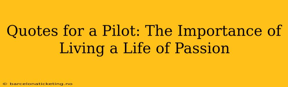 Quotes for a Pilot: The Importance of Living a Life of Passion