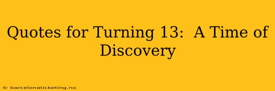 Quotes for Turning 13:  A Time of Discovery
