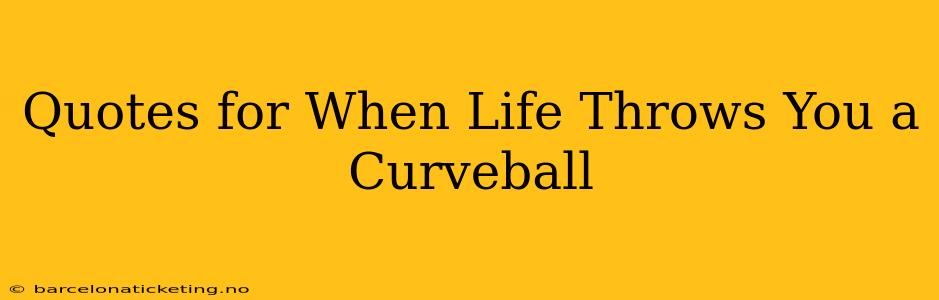 Quotes for When Life Throws You a Curveball