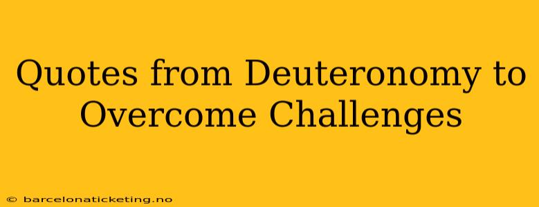 Quotes from Deuteronomy to Overcome Challenges