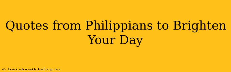 Quotes from Philippians to Brighten Your Day