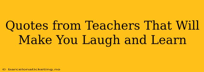Quotes from Teachers That Will Make You Laugh and Learn