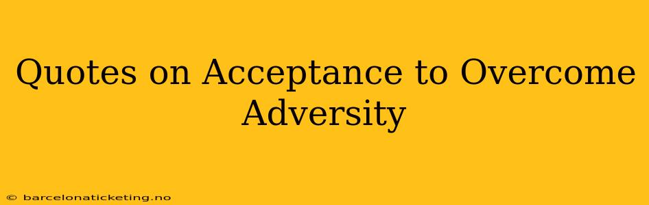 Quotes on Acceptance to Overcome Adversity