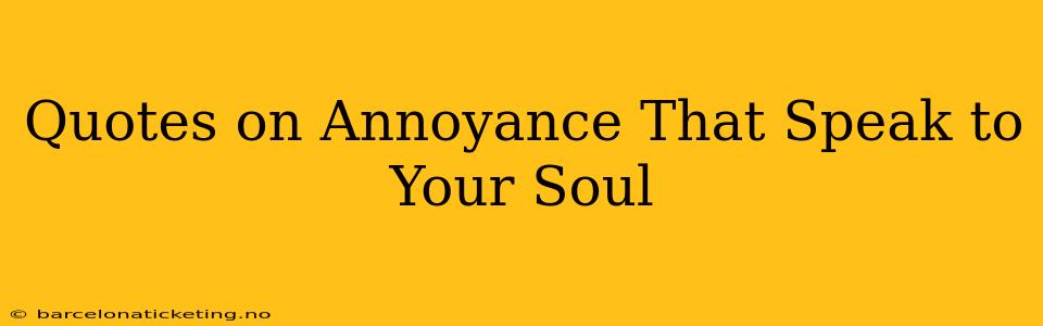 Quotes on Annoyance That Speak to Your Soul