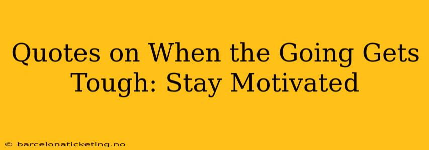 Quotes on When the Going Gets Tough: Stay Motivated