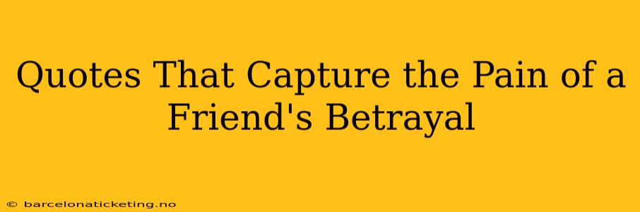 Quotes That Capture the Pain of a Friend's Betrayal