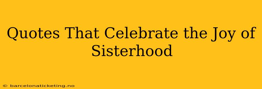 Quotes That Celebrate the Joy of Sisterhood