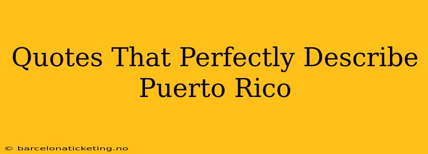 Quotes That Perfectly Describe Puerto Rico