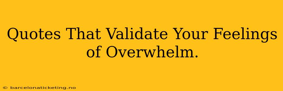 Quotes That Validate Your Feelings of Overwhelm.