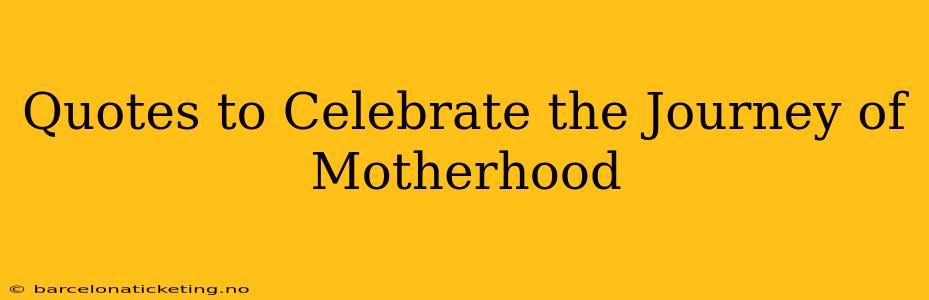 Quotes to Celebrate the Journey of Motherhood