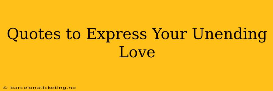 Quotes to Express Your Unending Love